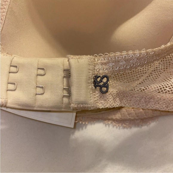 Simone Perele Bra 32B Promesse 3D Spacer Plunge 12H316 Petal Peach Nude Lace New - Picture 6 of 14